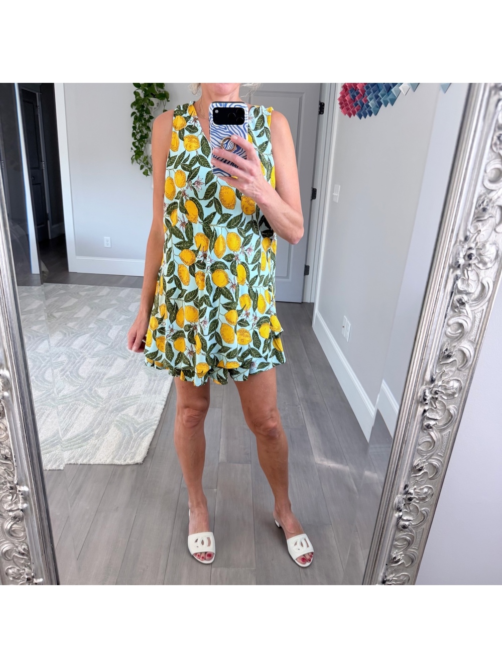 Parsley & Sage Lemon Print Sleeveless Tunic Dress Size XL